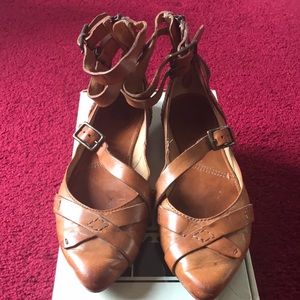 Frye Olive Strappy, soft leather ballet flats